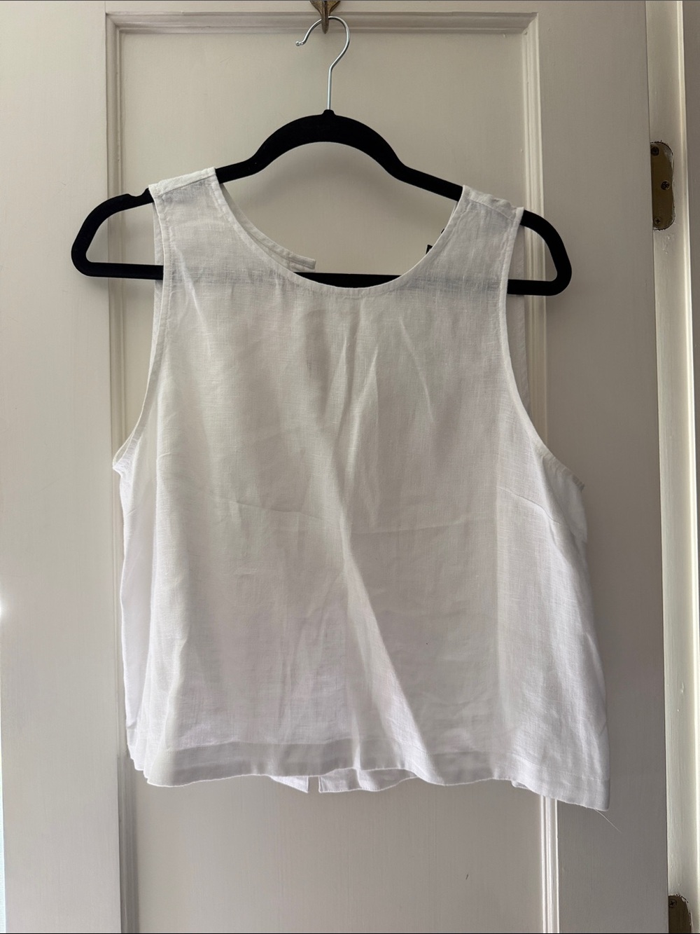 J. Crew White Linen Sleeveless Tank